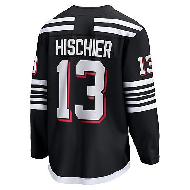 Men's Fanatics Branded Nico Hischier Black New Jersey Devils Alternate Premier Breakaway Player Jersey