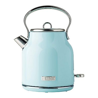 Haden Heritage 1.7 Liter Stainless Steel Electric Kettle with Toaster, Turquoise