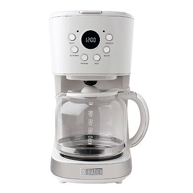Haden Heritage 12 Cup Programmable Coffee Maker with Countertop Microwave, Ivory