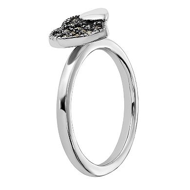 Stacks & Stones Sterling Silver Stackable Marcasite Heart Ring