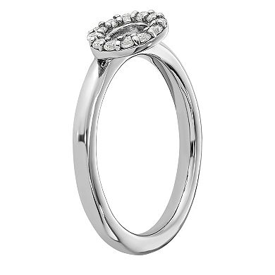 Stacks & Stones Sterling Silver Stackable Cubic Zirconia "O" Ring
