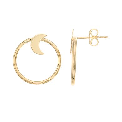 Au Naturale 14k Gold Star & Moon Mismatch Stud Earrings