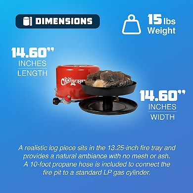 Camco Big Red Outdoor Portable Tabletop Propane Heater Fire Pit, 13.25 Inch