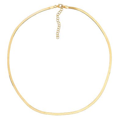 10k Gold Herringbone Chain Necklace