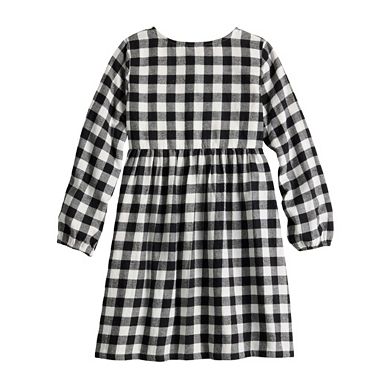 Girls 4-12 Jumping Beans® Button Front Plaid Flannel Dress