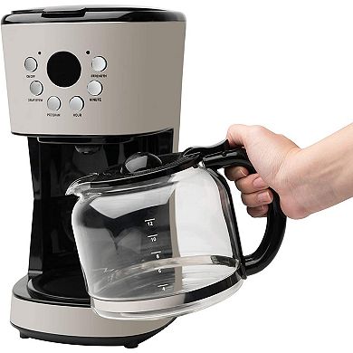 Haden Heritage 12 Cup Programmable Coffee Maker with Countertop Microwave, Putty