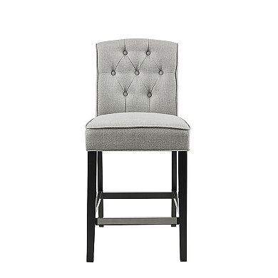 Madison Park Misha 26-in. Button Tufted Back Upholstered Counter Stool