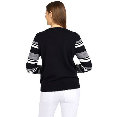 Women's Alfred Dunner Classics Striped Sleeve Sweater