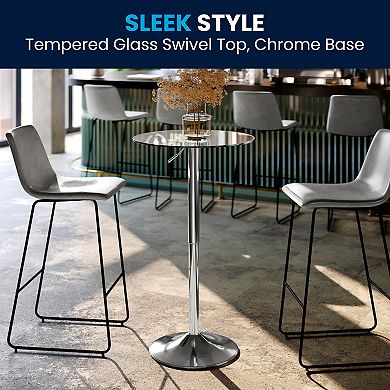 Flash Furniture Round Adjustable Height Bar Table