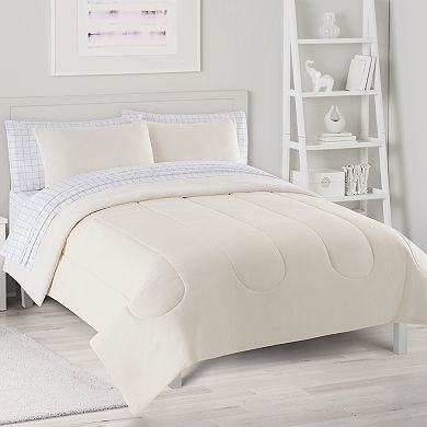 The Big One® Ivory Solid Plush Reversible Comforter Set with Sheets