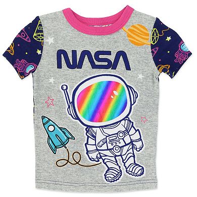 Toddler Girl NASA Top, Shorts & Pants Pajama Set