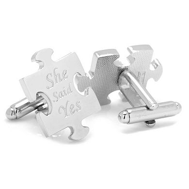 Men's Cuff Links, Inc. Wedding Puzzle Pieces Cufflinks Pair