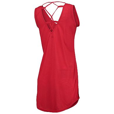 Women's G-III 4Her by Carl Banks Red St. Louis Cardinals Game Time Slub Beach V-Neck Cover-Up Dress