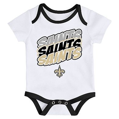 Newborn & Infant Black/White New Orleans Saints Monterey Tie-Dye 2-Pack Bodysuit Set