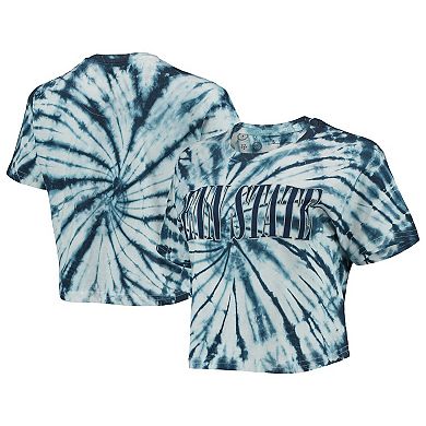 Women's Pressbox Navy Penn State Nittany Lions Showtime Tie-Dye Crop T-Shirt