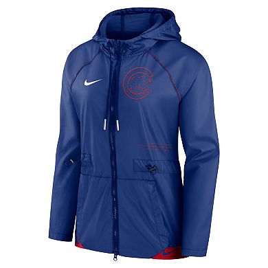 Women's Nike Royal/Red Chicago Cubs Statement Raglan Full-Zip Hoodie Jacket