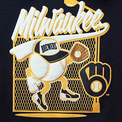 Infant Navy Milwaukee Brewers On the Fence T-Shirt