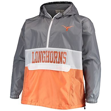 Men's Texas Orange/White Texas Longhorns Big & Tall Water-Resistant Half-Zip Hoodie