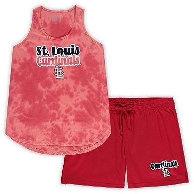 Women's Concepts Sport Red St. Louis Cardinals Plus Size Cloud Tank Top & Shorts Sleep Set