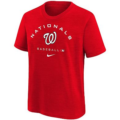 Youth Nike Red Washington Nationals Authentic Collection Early Work Tri-Blend Performance T-Shirt