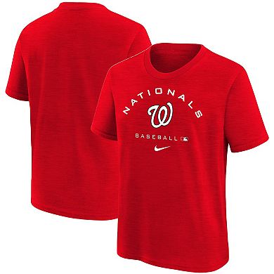 Youth Nike Red Washington Nationals Authentic Collection Early Work Tri-Blend Performance T-Shirt