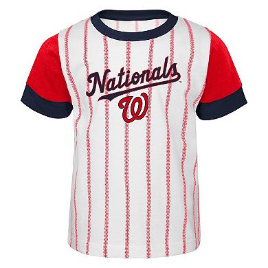 Toddler White/Red Washington Nationals Position Player T-Shirt & Shorts Set