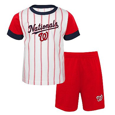 Toddler White/Red Washington Nationals Position Player T-Shirt & Shorts Set