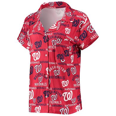 Women's Concepts Sport Red Washington Nationals Flagship Allover Print Top & Shorts Sleep Set