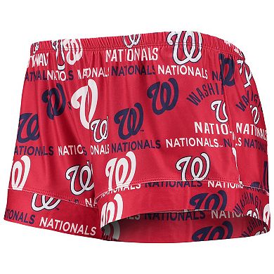 Women's Concepts Sport Red Washington Nationals Flagship Allover Print Top & Shorts Sleep Set