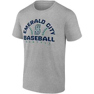 Men's Fanatics Branded Heathered Gray Seattle Mariners Iconic Go for Two T-Shirt