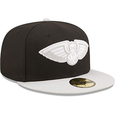 Men's New Era Black/Gray New Orleans Pelicans Two-Tone Color Pack 59FIFTY Fitted Hat