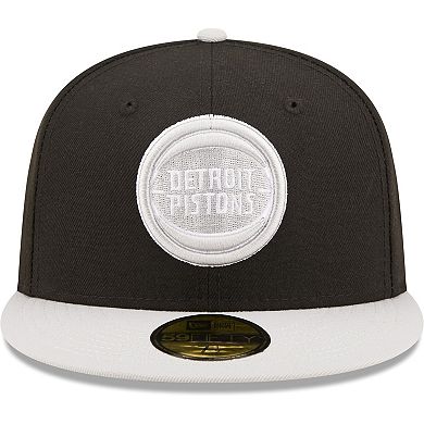 Men's New Era Black/Gray Detroit Pistons Two-Tone Color Pack 59FIFTY Fitted Hat