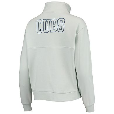 Women's The Wild Collective Light Blue Chicago Cubs Two-Hit Quarter-Zip Pullover Top