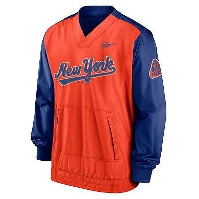 Men's Nike Royal/Orange New York Mets Cooperstown Collection V-Neck Pullover