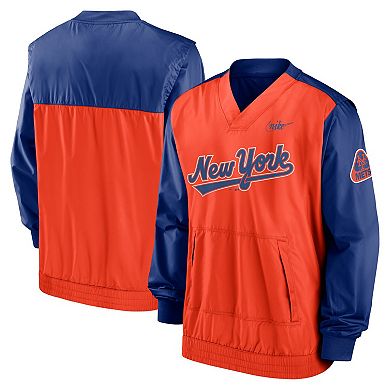 Men's Nike Royal/Orange New York Mets Cooperstown Collection V-Neck Pullover