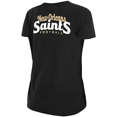 Women's New Era Black New Orleans Saints Slub T-Shirt with Front Twist Knot