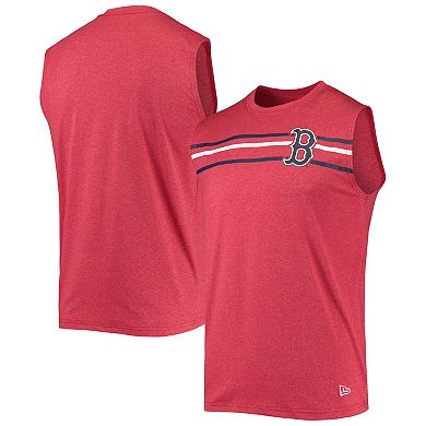 Men's New Era Heathered Red Boston Red Sox Muscle Tank Top