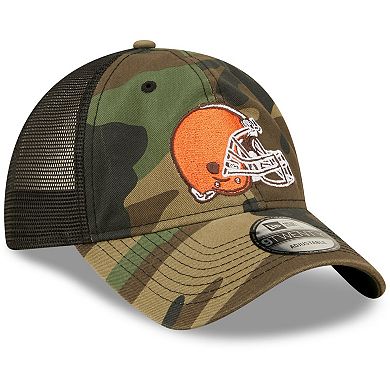 Men's New Era Camo/Black Cleveland Browns Basic 9TWENTY Trucker Snapback Hat