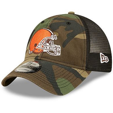 Men's New Era Camo/Black Cleveland Browns Basic 9TWENTY Trucker Snapback Hat