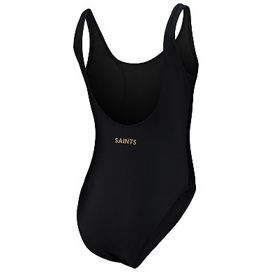 Women's G-III 4Her by Carl Banks Black New Orleans Saints Making Waves One-Piece Swimsuit