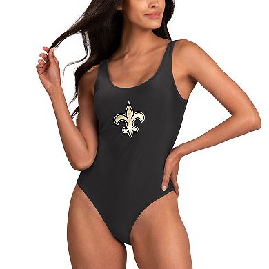 Women's G-III 4Her by Carl Banks Black New Orleans Saints Making Waves One-Piece Swimsuit