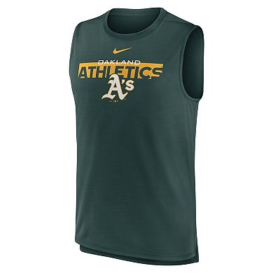 Men's Nike Green Oakland Athletics Knockout Stack Exceed Muscle Tank Top