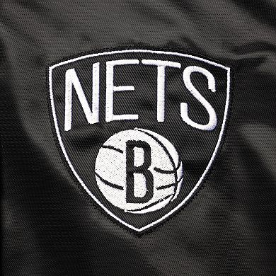 Women's Starter Black Brooklyn Nets The Prospect Raglan Full-Snap Jacket