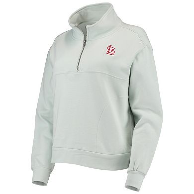 Women's The Wild Collective Light Blue St. Louis Cardinals Two-Hit Quarter-Zip Pullover Top