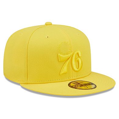 Men's New Era Yellow Philadelphia 76ers Color Pack 59FIFTY Fitted Hat