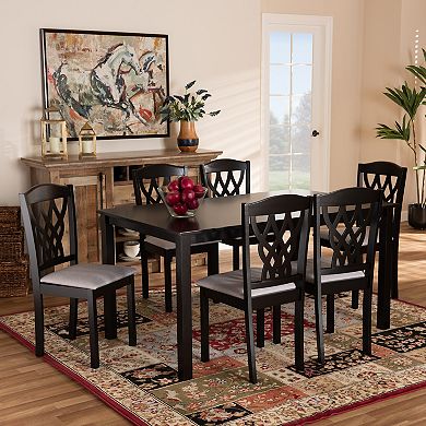 Baxton Studio Salem Dining Table & Chair 7-piece Set