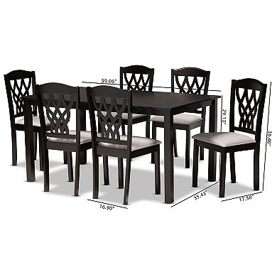 Baxton Studio Salem Dining Table & Chair 7-piece Set