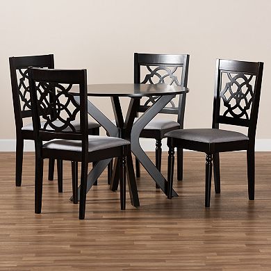 Baxton Studio Sadie Dining Table & Chair 5-piece Set