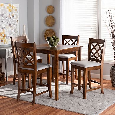 Baxton Studio Alora Pub Table & Chair 5-piece Set