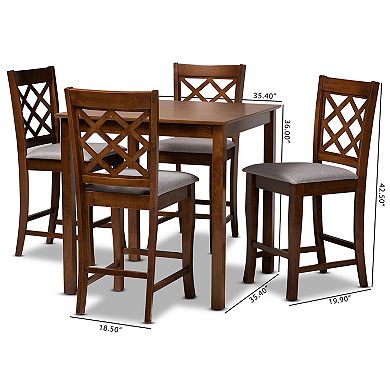 Baxton Studio Alora Pub Table & Chair 5-piece Set